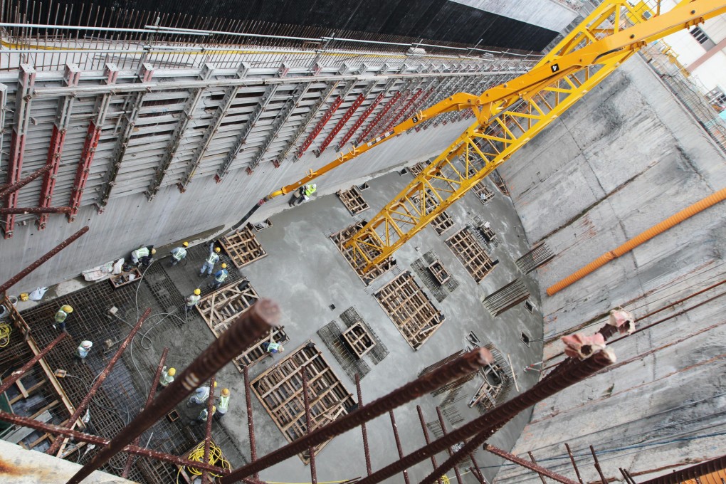A new pumping station is built under the Harbour Area Treatment Scheme on Stonecutters Island. Photo: Nora Tam