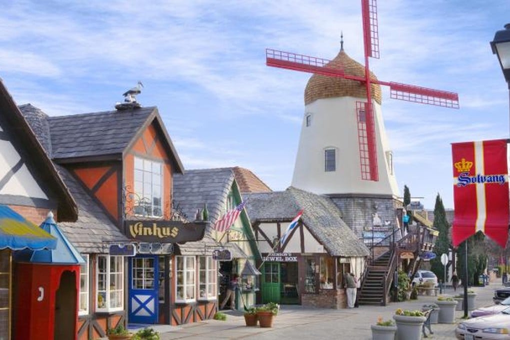 A windmill and northern European-style shops in town. Photos: SolvangUSA.com