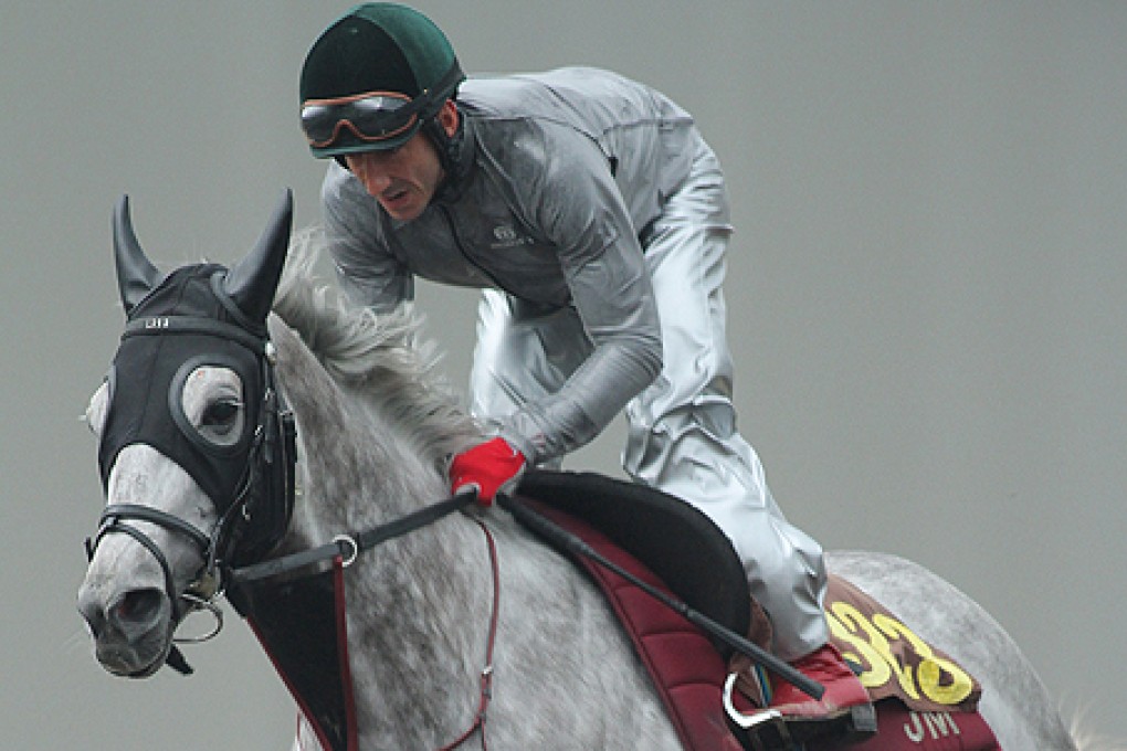 Olivier Doleuze matches his outfits to training horse’s colours. Photo: Kenneth Chan