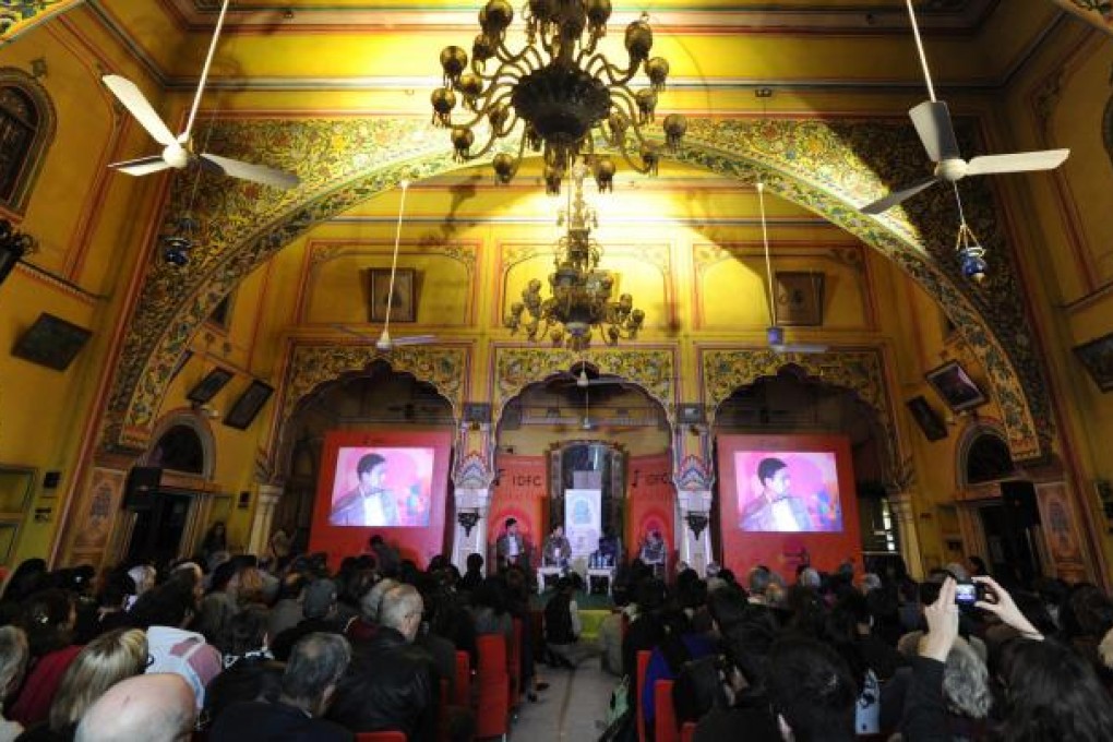 The festival's popularity is evident in the large audiences for invitees such as Myanmar author Thant Myint U, at the Diggi Palace last year. Photo: AFP
