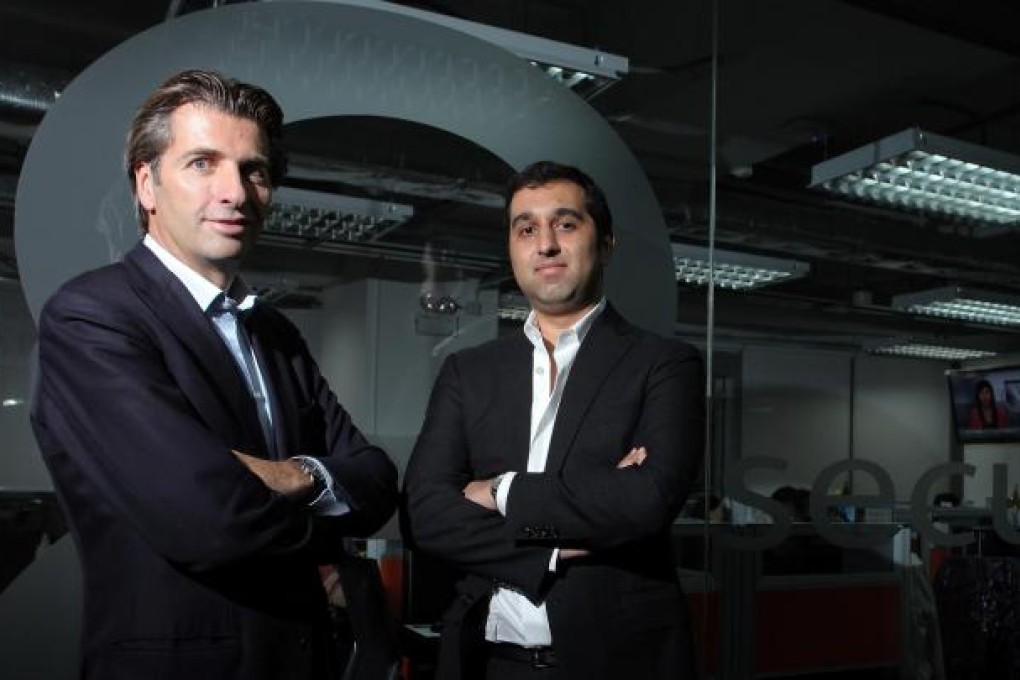 Mathias Helleu (left) and Mikaal Abdulla of 8 Securities. Photo: Paul Yeung