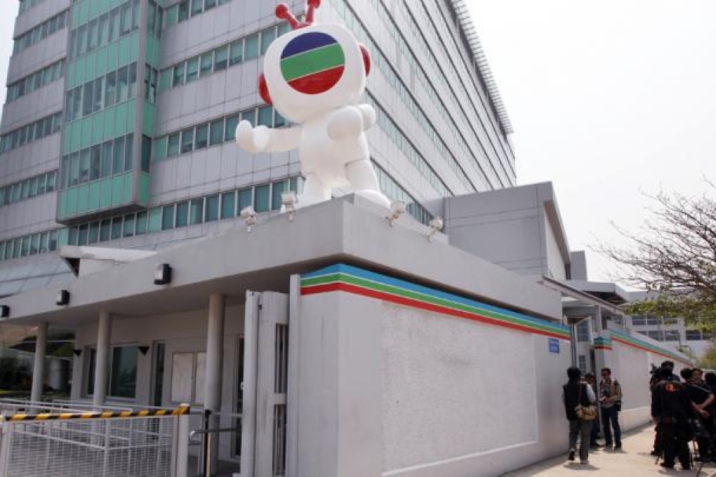 Media wait at TVB City in Tseung Kwan O. Photo: Sam Tsang