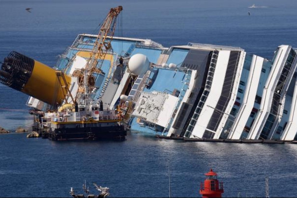 At a cost of US$300 million, work to rescue the capsized Costa Concordia cruise liner has become the world's most complex and most expensive salvage operation. Photo: AFP