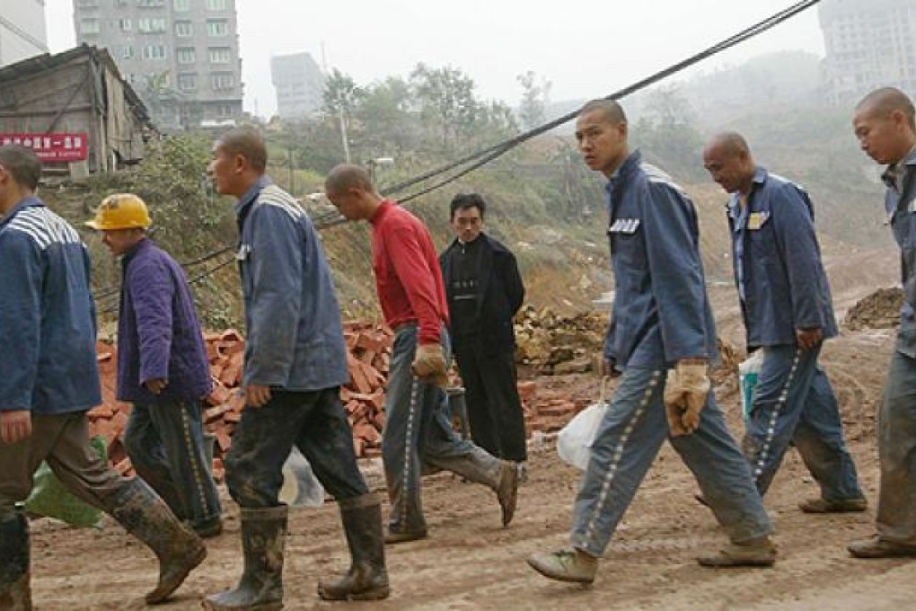 Prisoners perform manual labour in Chongqing. Photos: SCMP Pictures