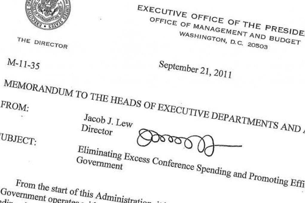 Jacob Lew’s signature as seen on a White House memo in 2011, when he was director of the Office of Management and Budget. Photo: AP