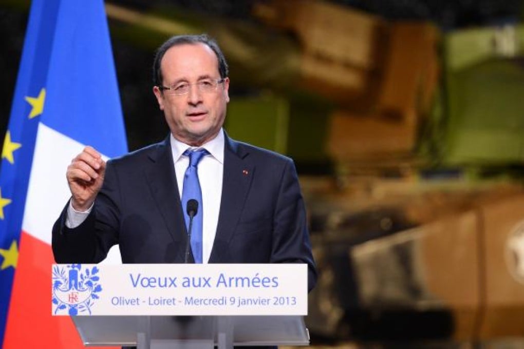 French president Francois Hollande delivers a speech. Photo: AFP