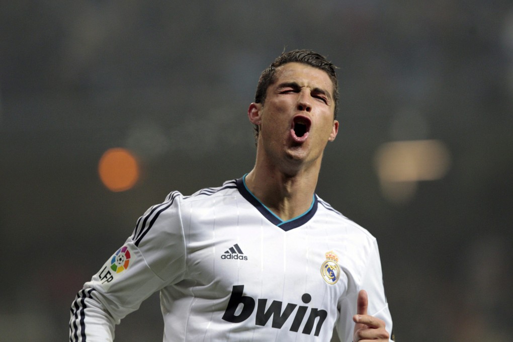 Real Madrid's Cristiano Ronaldo celebrates one of his three goals against Celta Vigo in the King's Cup at the Bernabeu stadium in Madrid. Photo: EPA