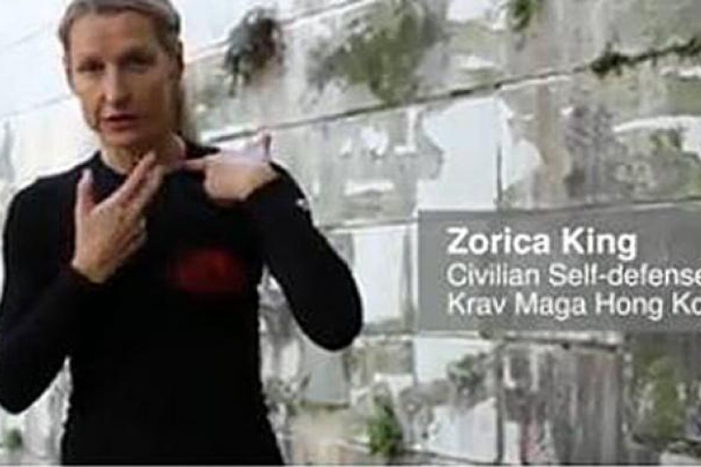 Zorica King, a self-defence instructor, demonstrates some moves