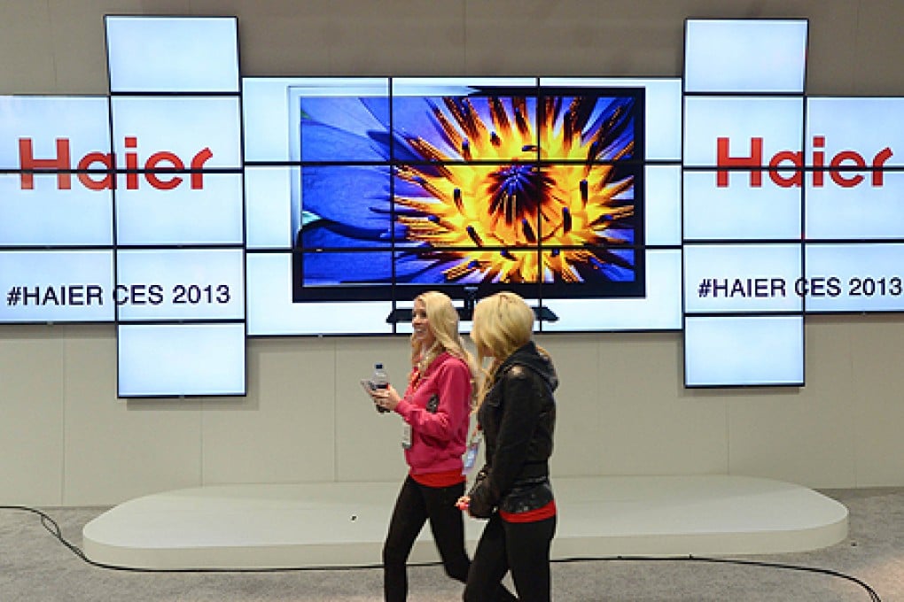 Haier unveiled a line-up of smart TVs at CES. Photo: AFP