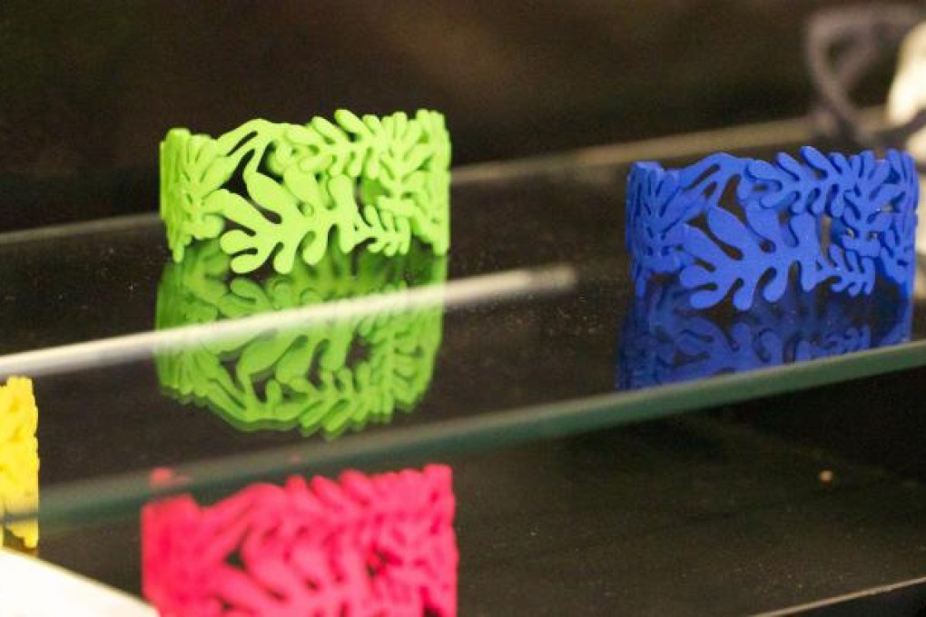 The 3D printing products are seen in a 3D printing shop. Photo: Xinhua