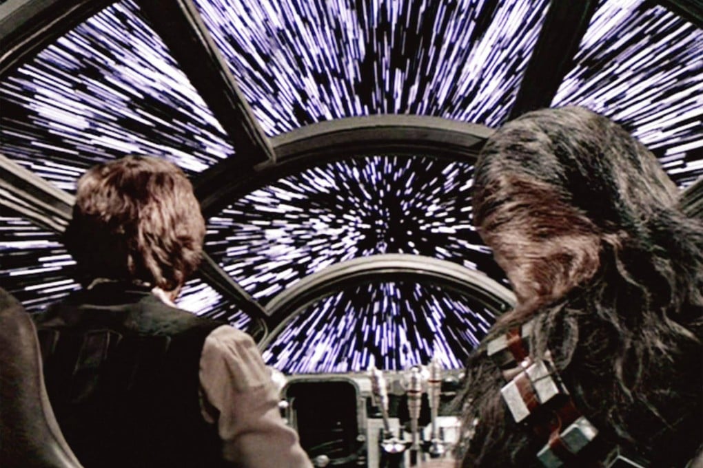 Han Solo and Chewbacca's jump to "light speed" is strictly fiction.