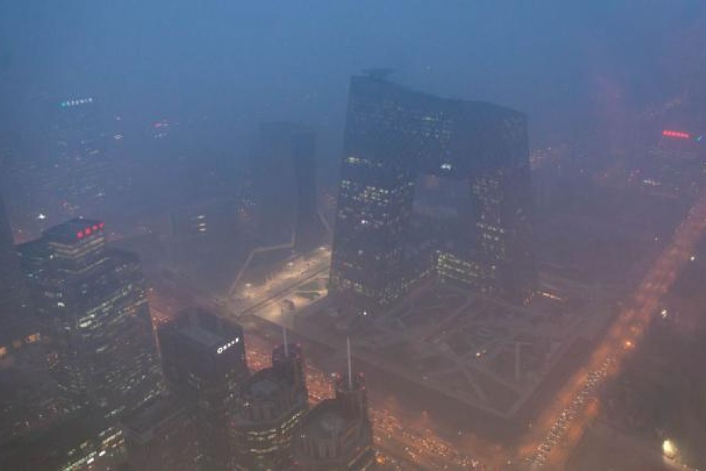 Beijing skyline during severe pollution. Photo: AFP