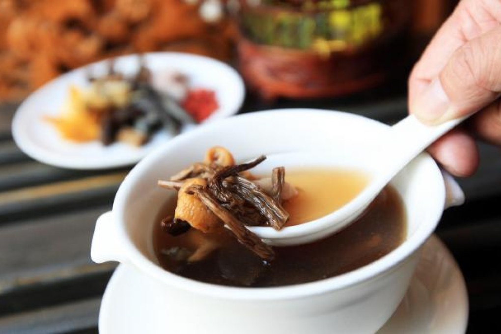 Double-boiled conch and silky chicken soup from Loong Toh Yuen at Hullett House. Photos: Jonathan Wong