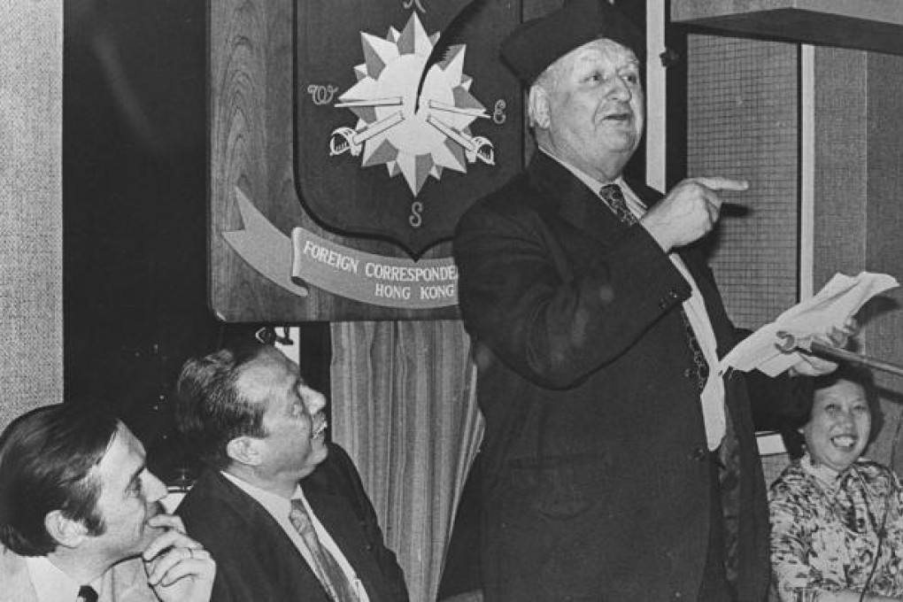 Richard Hughes speaks at the Hong Kong Foreign Correspondents' Club. Photo: SCMP