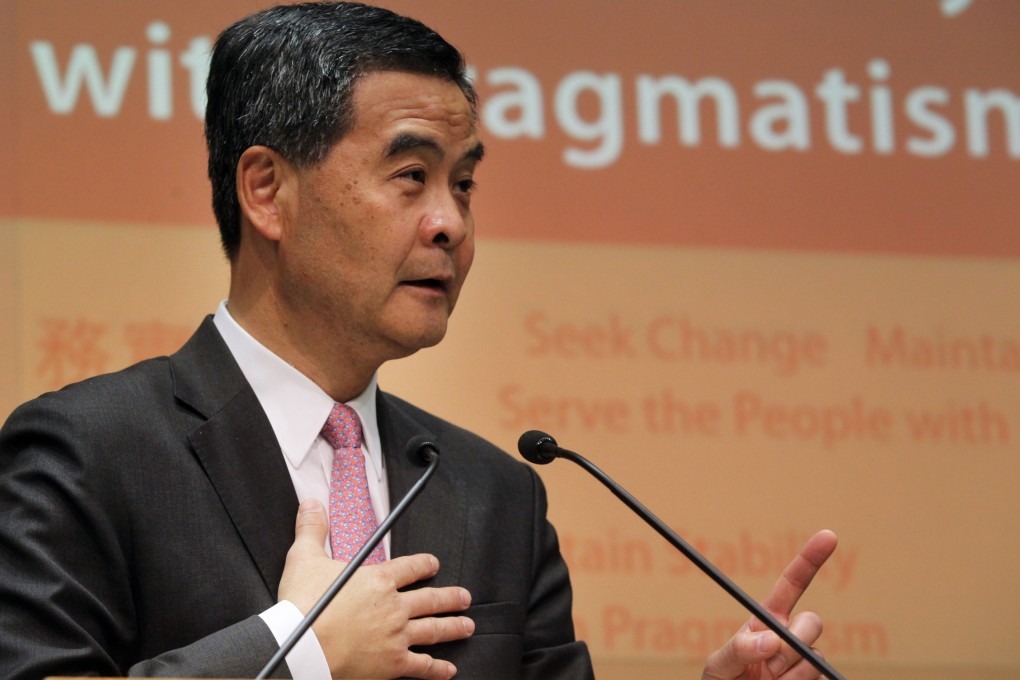 Chief Executive Leung Chun-ying attends a press conference at government headquarters after he delivered his policy address on January 16, 2013. Photo: SCMP