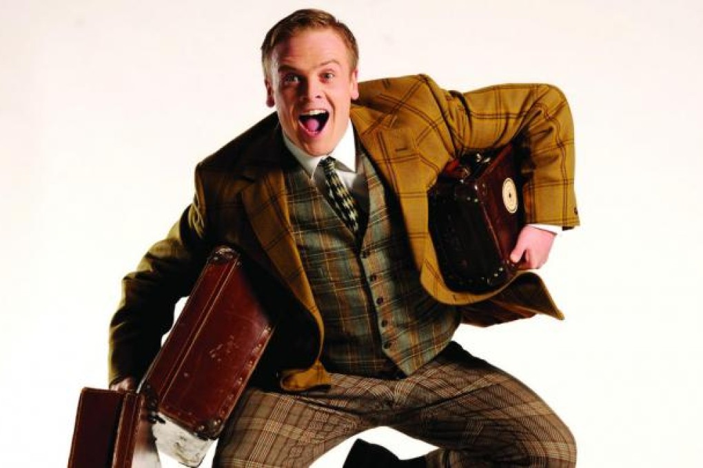 Scenes fromOne Man, Two Guvnors(from far left): Owain Arthur (as Francis Henshall) and Ben Mansfield (Stanley Stubbers) under a policeman's gaze; Daniel Ings, Hannah Spearritt and Jodie Prenger; Arthur exhibiting the fancy footwork that has made the play a hit.Photos: Courtesy of the Hong Kong Arts Festival