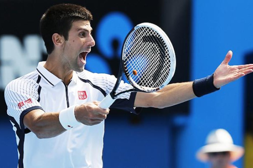 Novak Djokovic gestures during his third round match against Radek Stepanek in Melbourne. Photo: EPA