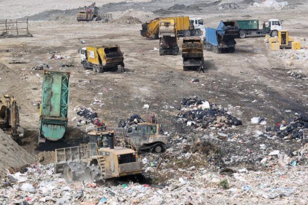 Trucks at the South East New Territories Landfill at Tseung Kwan O - now further landfill expansion is being planned. Photo: Dickson Lee