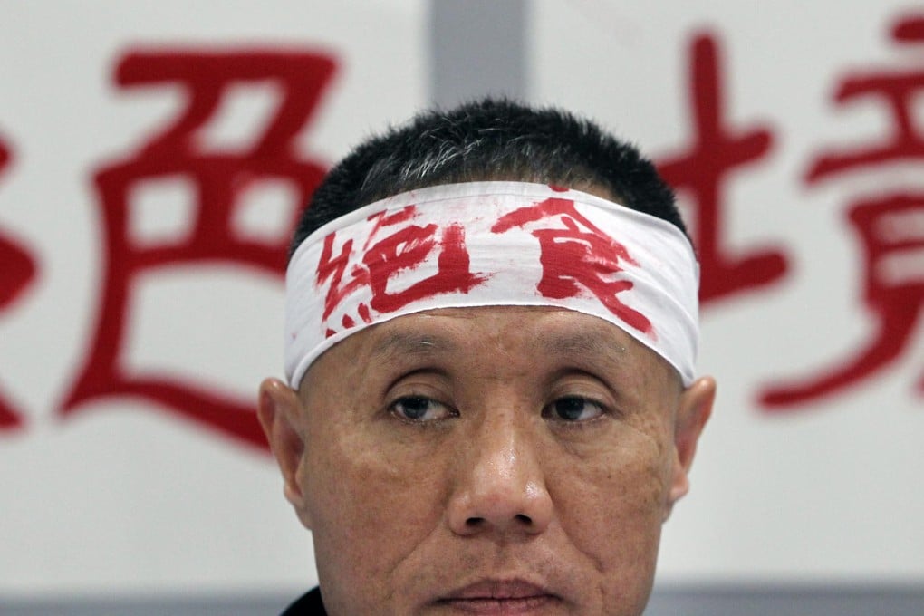 Hunger striker Ho Tak-ming wants his job back. Photo: Sam Tsang
