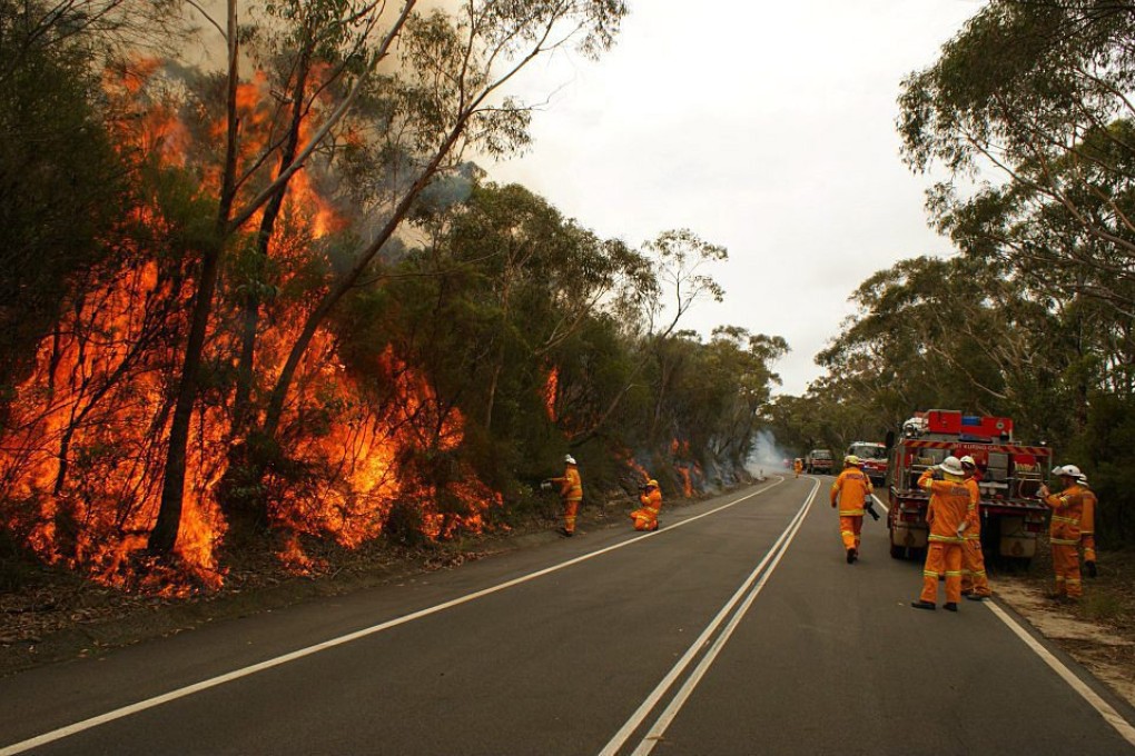 Fire crews at a bushfire burning at West Head Road in Towlers Bay, Australia, on January, 19, 2013. Firefighters in NSW say they've scaled down operations, but it's too early to declare the bushfire crisis over yet. Photo: EPA