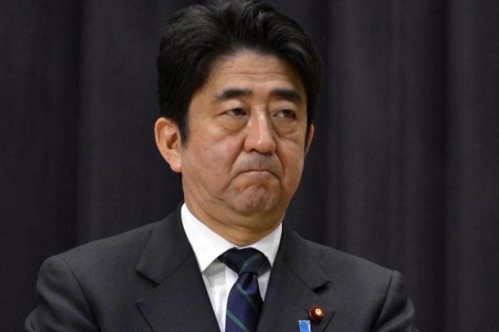 Japan's Shinzo Abe is taking a tough stand. Photo: EPA
