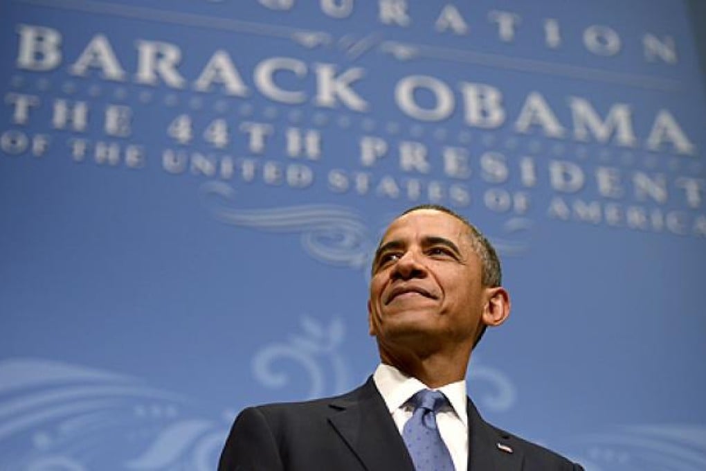 US President Barack Obama at the Inaugural Recption at the National Building Museum in Washington, on Sunday. Photo: EPA