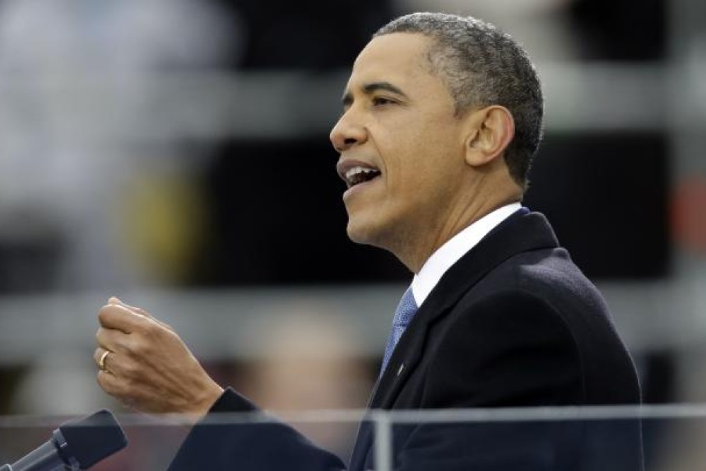 President Barack Obama delivers his Inaugural address at the ceremonial swearing-in at the U.S. Capitol during the 57th Presidential Inauguration in Washington. Photo: AP