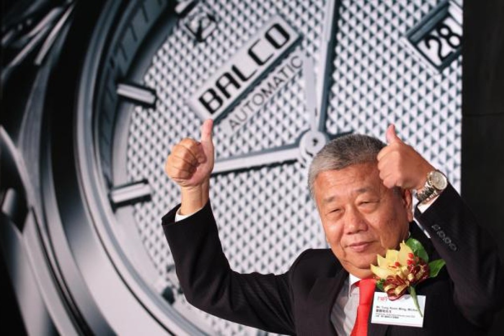 Tung Koon-ming, chairman and chief executive of Time Watch Investments at yesterday's press conference in Hong Kong. Photo: Nora Tam