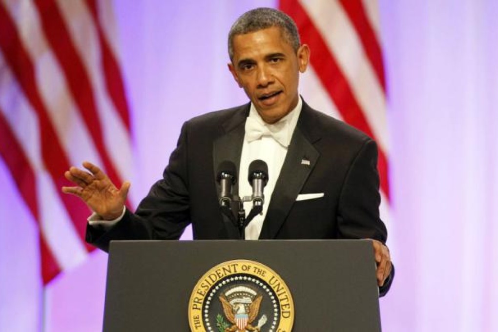 U.S. President Barack Obama speaks at the Commander in Chief's Ball during presidential inauguration ceremonies. Photo: Reuters