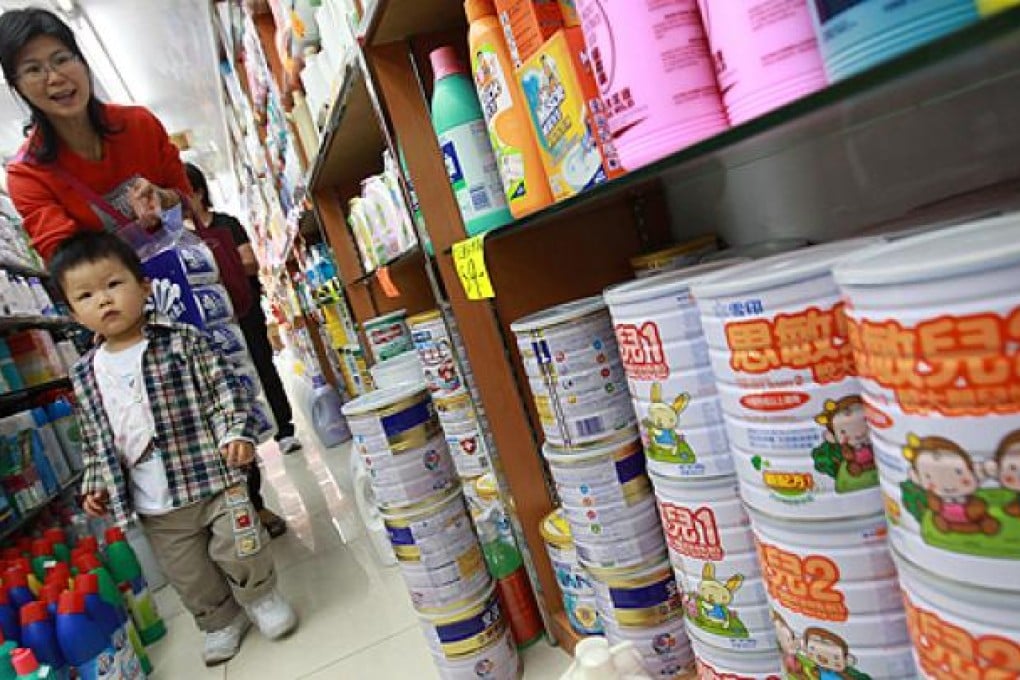 A store in Sheung Shui sells milk formula, a favourite pick of parallel traders from Shenzhen. Photo: Felix Wong