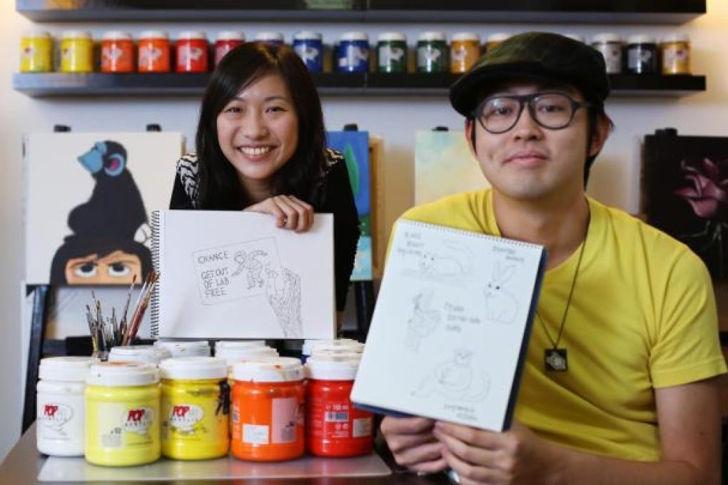 Aimee Mak Hoeyin (left) and her cousin Tsui Cheeyee are hoping to save animals. Photo: Sam Tsang