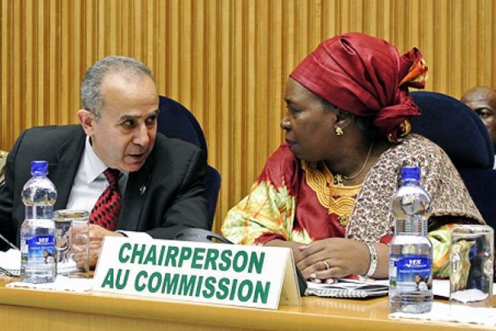 African Union peace and security commissioner Ramtane Lamamra (left) and commission chief Nkosazana Dlamini-Zuma. Photo: AFP