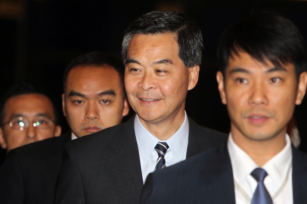 Leung Chun-ying, attending a function last night, said he had not been told of any ICAC investigation. Photo: Dickson Lee