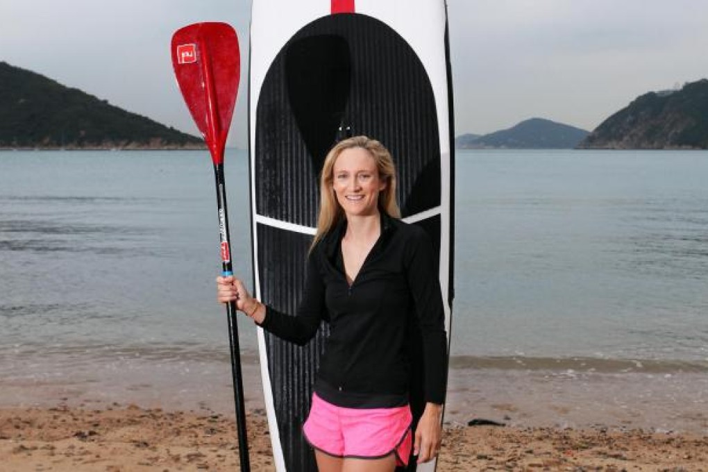 Stand-up paddle boarder Allison Haworth West in Deep Water Bay. Photo: Paul Yeung