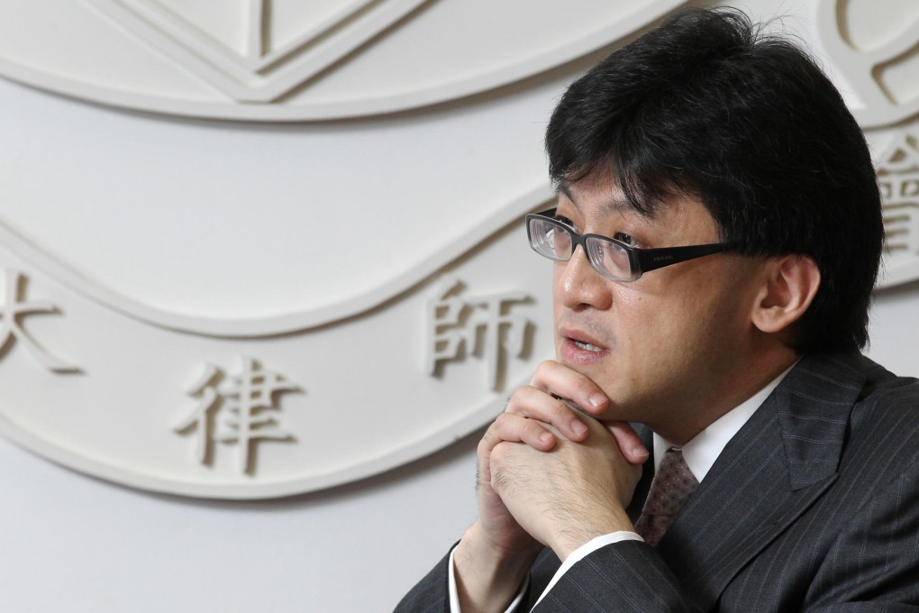 Paul Shieh states his priorities at the Bar Association's office at the High Court. Photo: Edward Wong