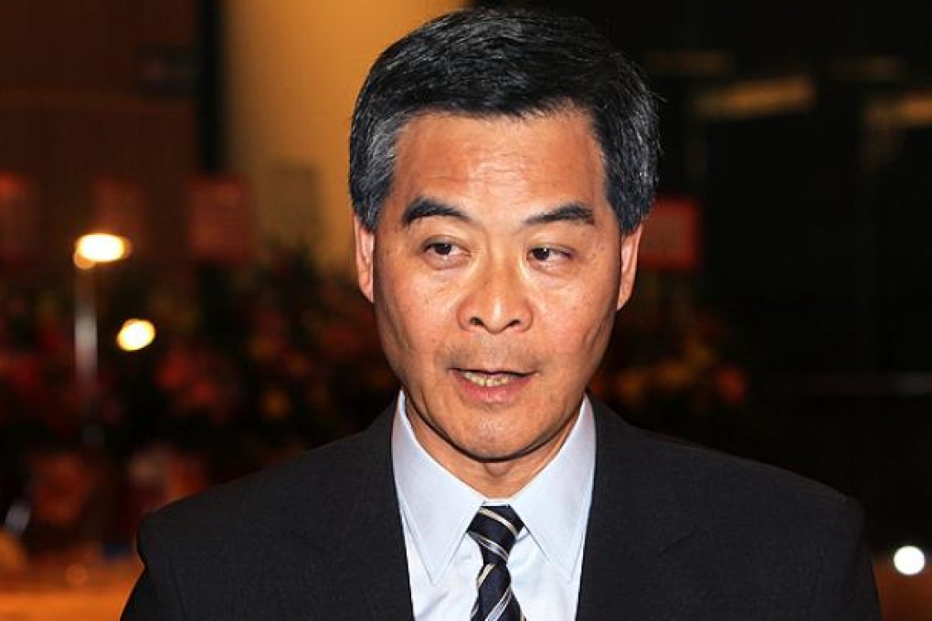 CY Leung Chun-ying attends an inauguration ceremony of the Hong Kong Chinese Importers' and Exporters' Association on Monday. Photo: Dickson Lee