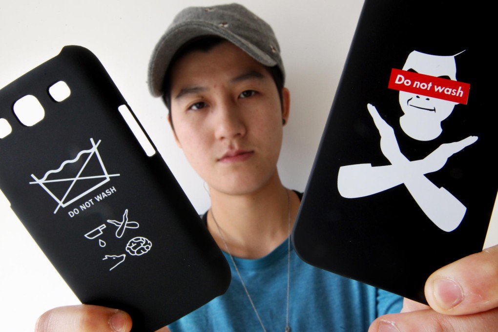 Faye Chui hopes the chief executive will help sell her smartphone cases. Photo: Dickson Lee