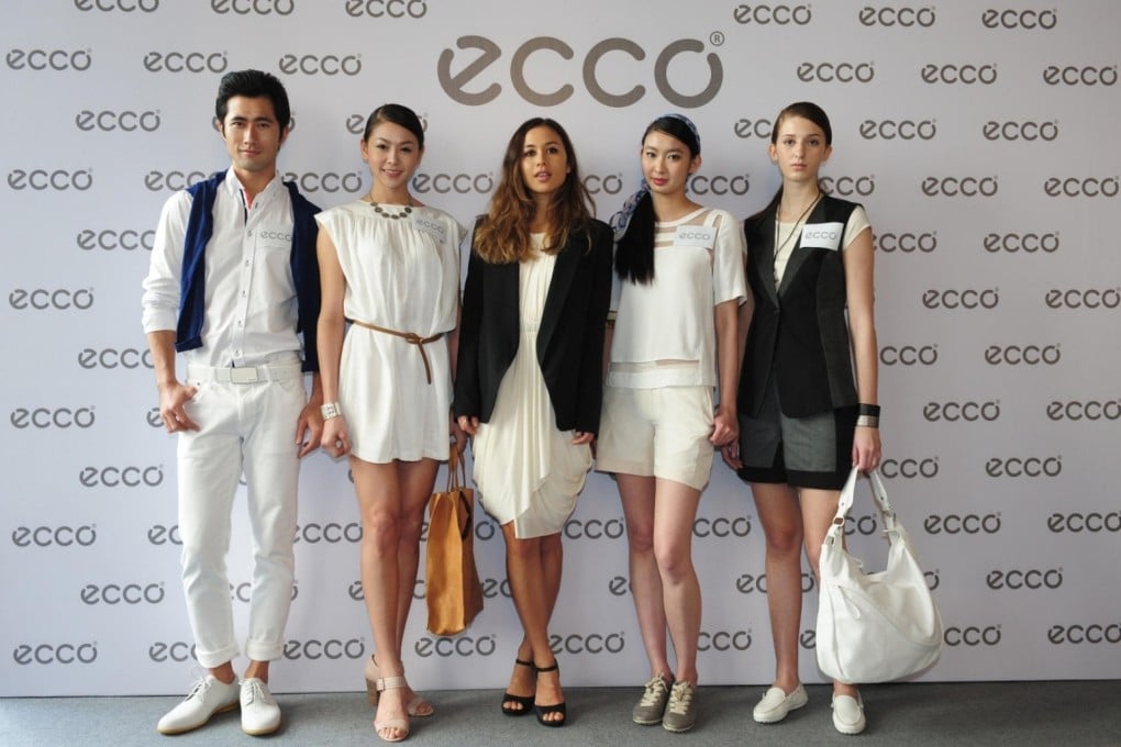 Los Angeles-based Rumi Neely (centre) with models at Ecco's spring-summer launch yesterday