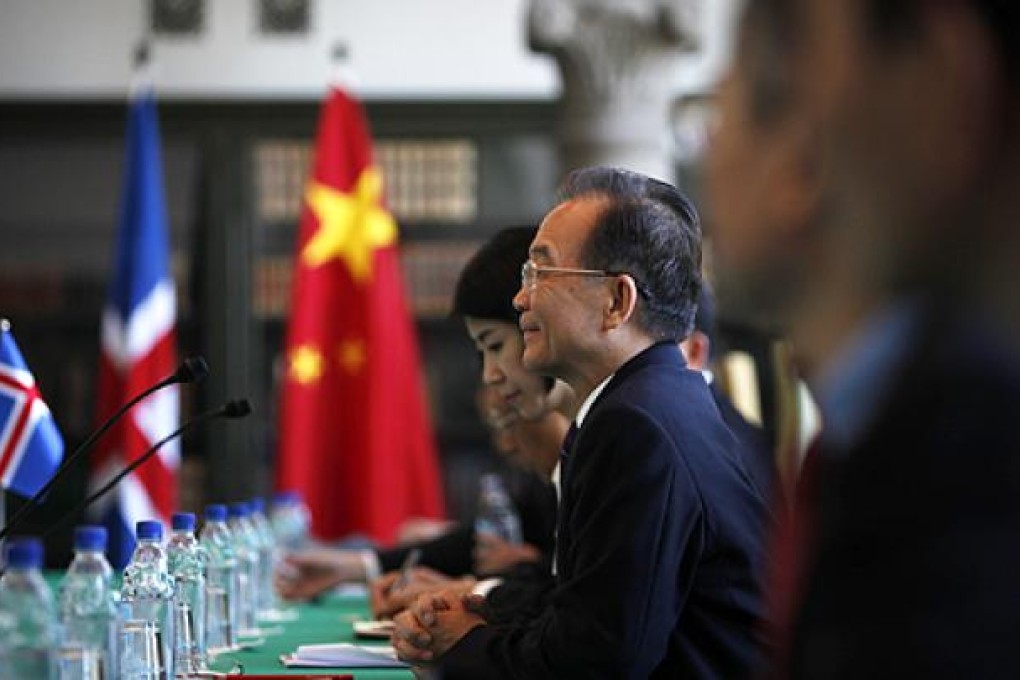 Chinese Premier Wen Jiabao attends a meeting in Reykjavik in April at the start of a tour of northern Europe focused on Chinese investment in a continent eager for funds and to trade with the rising world power. Photo: Reuters