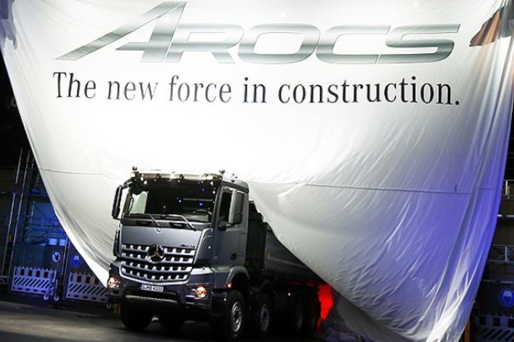 Daimler's new Mercedes-Benz truck is unveiled in Munich. Photo: Reuters