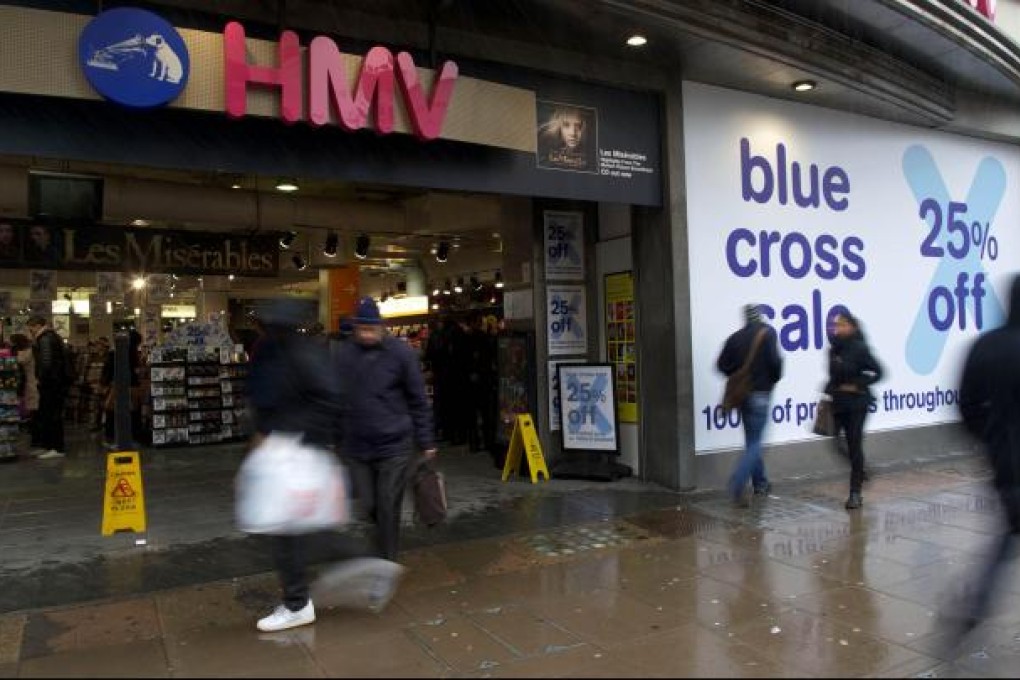 HMV, Britain’s last remaining high-street music and video retailer, called in the administrators this month after succumbing to heavy debts and cut-throat online pressure from Amazon and iTunes. Photo: AFP