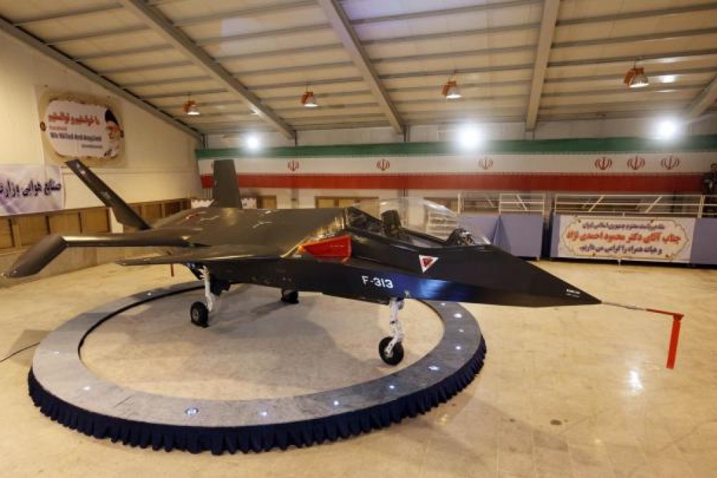 Iran’s Qaher-313 fighter jet is unveiled yesterday. Photo: AFP