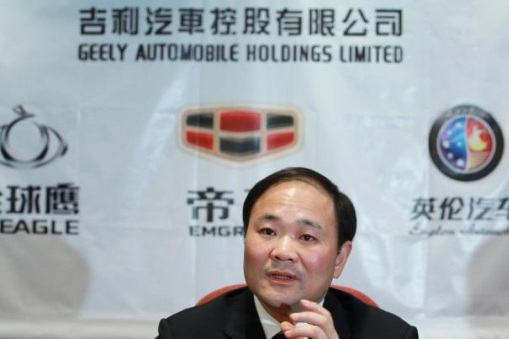 Geely Automobile Holdings Limited Chairman Li Shufu attends a news conference in Hong Kong in May 2011. Photo: SCMP