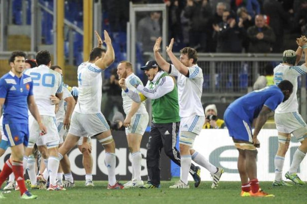 Italy won 23-18 over France at Rome's Olympic Stadium. Photo: EPA