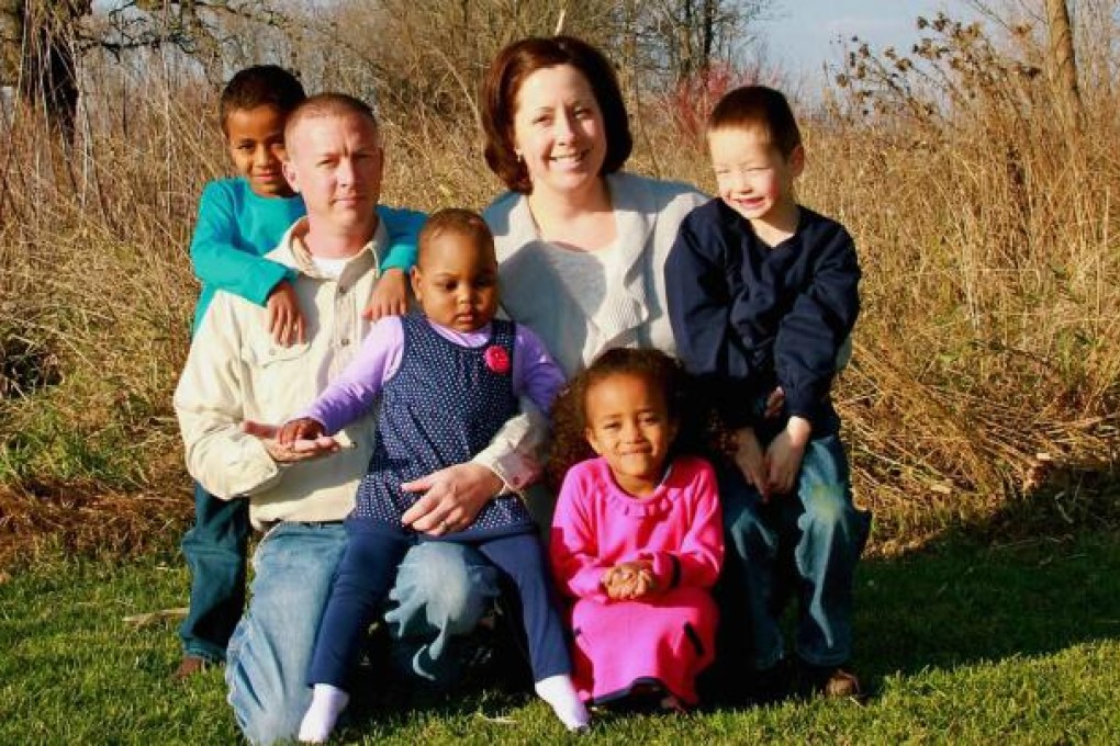 A couple and their four adopted children in Reeseville, Wisconsin. Photo: AP