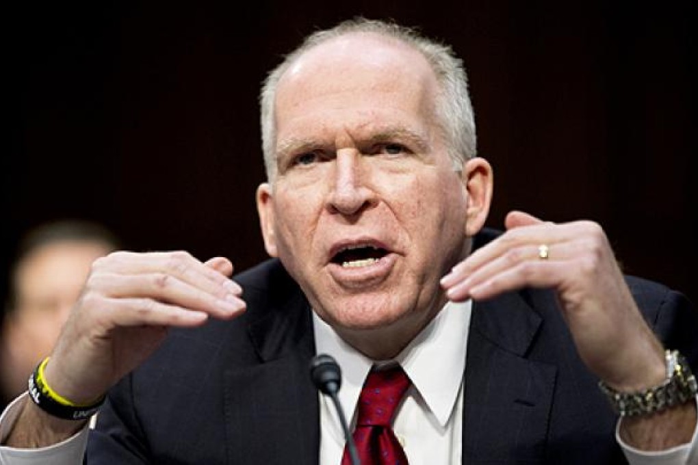 CIA Director nominee John Brennan testifies on Capitol Hill in Washington, on Thursday, during his confirmation hearing before the Senate Intelligence Committee. Photo: AP