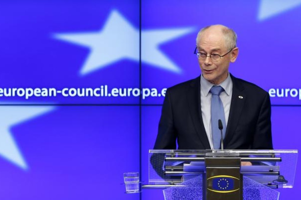 European Council President Van Rompuy addresses a news conference after an EU leaders summit in Brussels. Photo: Reuters