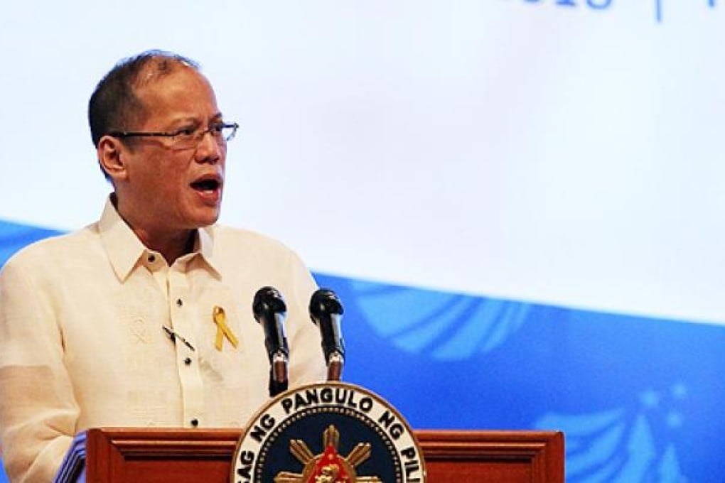 Philippine President Benigno Aquino III delivers a speach during the Global Organization of Parliamentarians Against Corruption in Manila last month. Photo: EPA