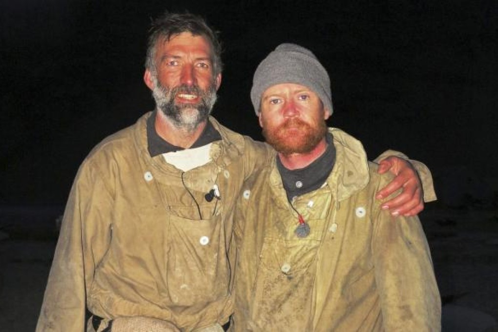 Tim Jarvis and Barry Gray began the trip in a lifeboat. Photo: AFP