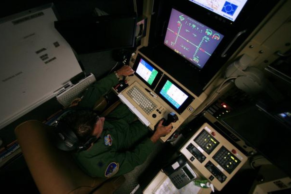 A Predator drone is controlled from a console. Photo: NYT